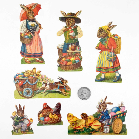 German Easter Bunnies Loose Easter Paper Scrap Pack